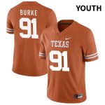 Texas Longhorns Youth #91 Ethan Burke Authentic Orange NIL 2022 College Football Jersey QWO63P8L